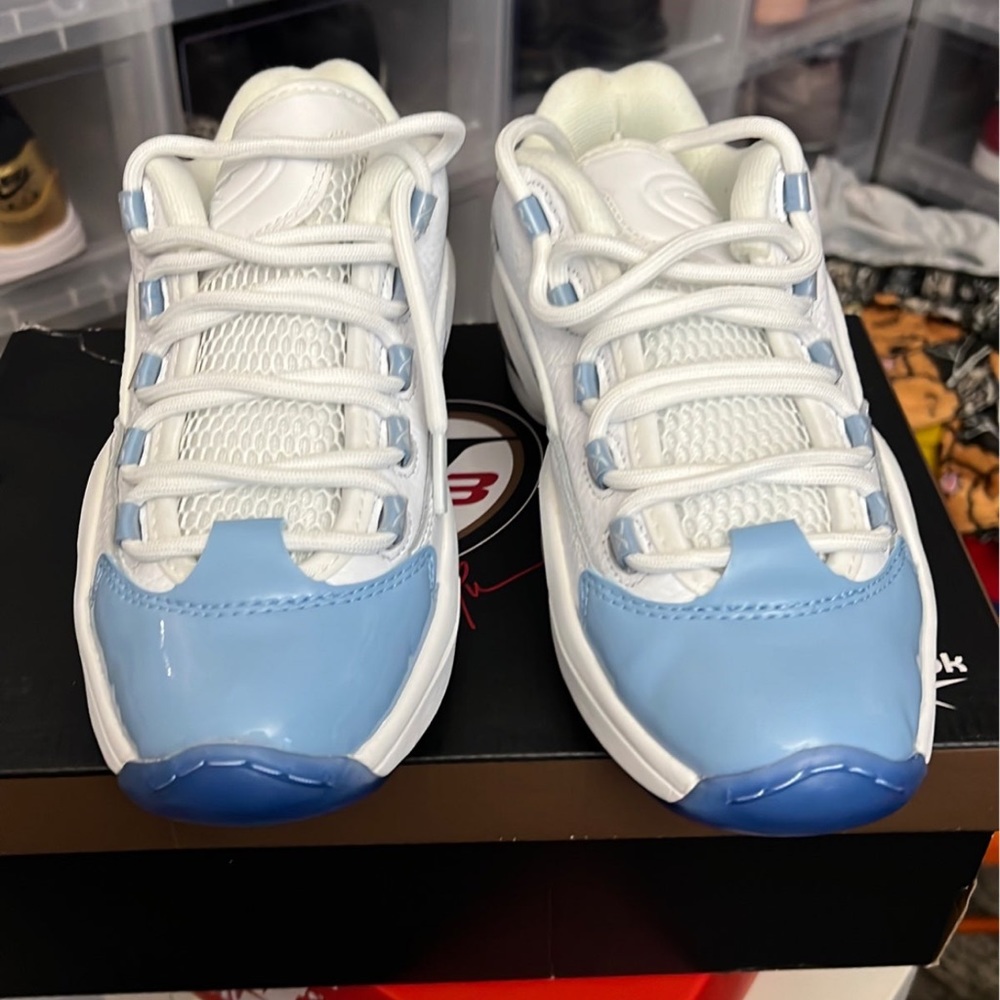 Reebok Question Low
Patent Toe Carolina Blue